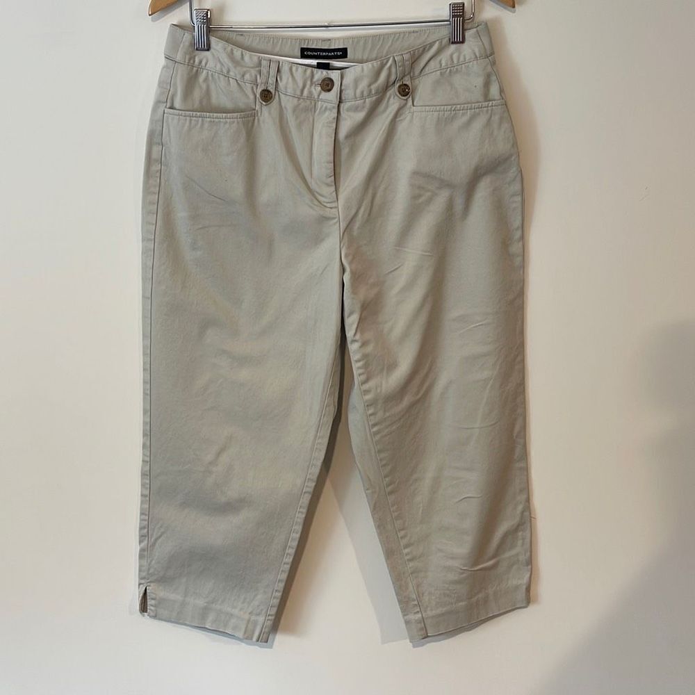 Counterparts Women's Khaki Cropped Pants Tan Size 12